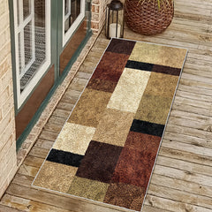 Geometric Runner Rug Soft Kitchen Mat Non Slip Washable Stair Carpet