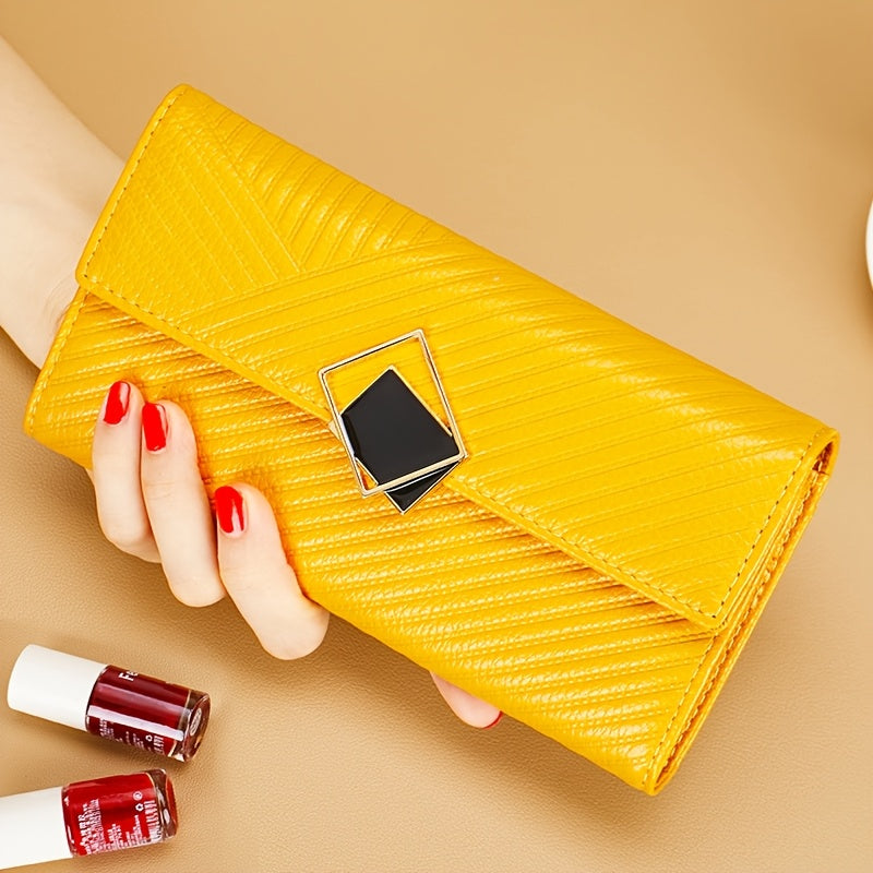 Women's Long Cowhide Leather Wallet