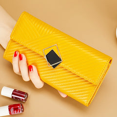 Women's Long Cowhide Leather Wallet