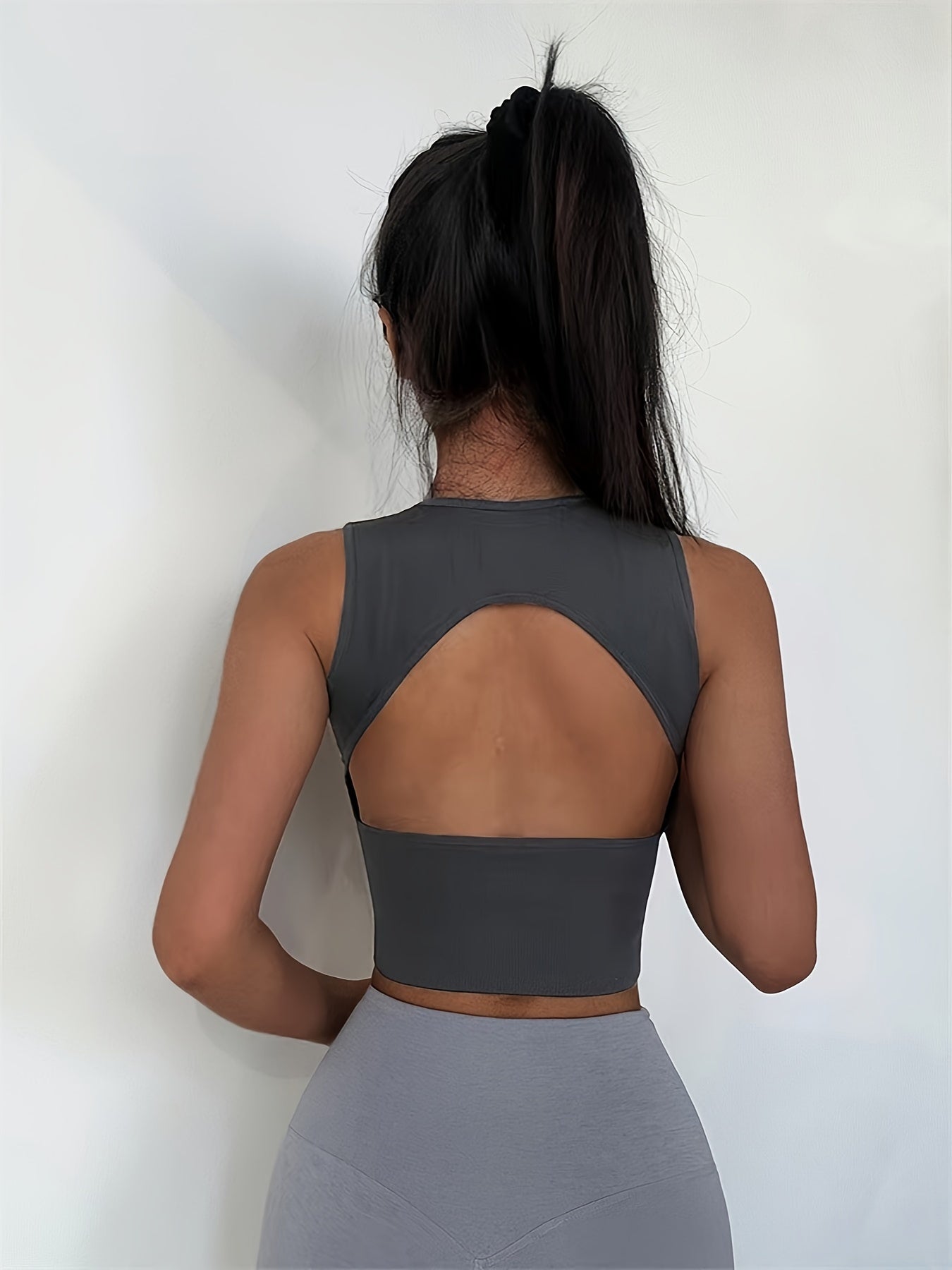Detachable Chest Pad Backless Tank Top
