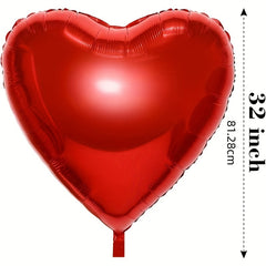 4pcs Large Red Heart Balloon 81x28cm for Wedding, Anniversary, Christmas Party