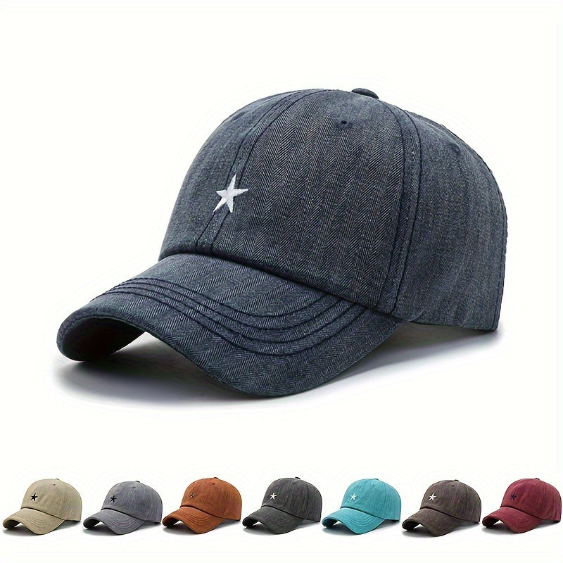 Unisex Breathable Baseball Cap With Star Embroidery