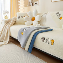 Sherpa Sofa Slipcover Plush Furniture Protector