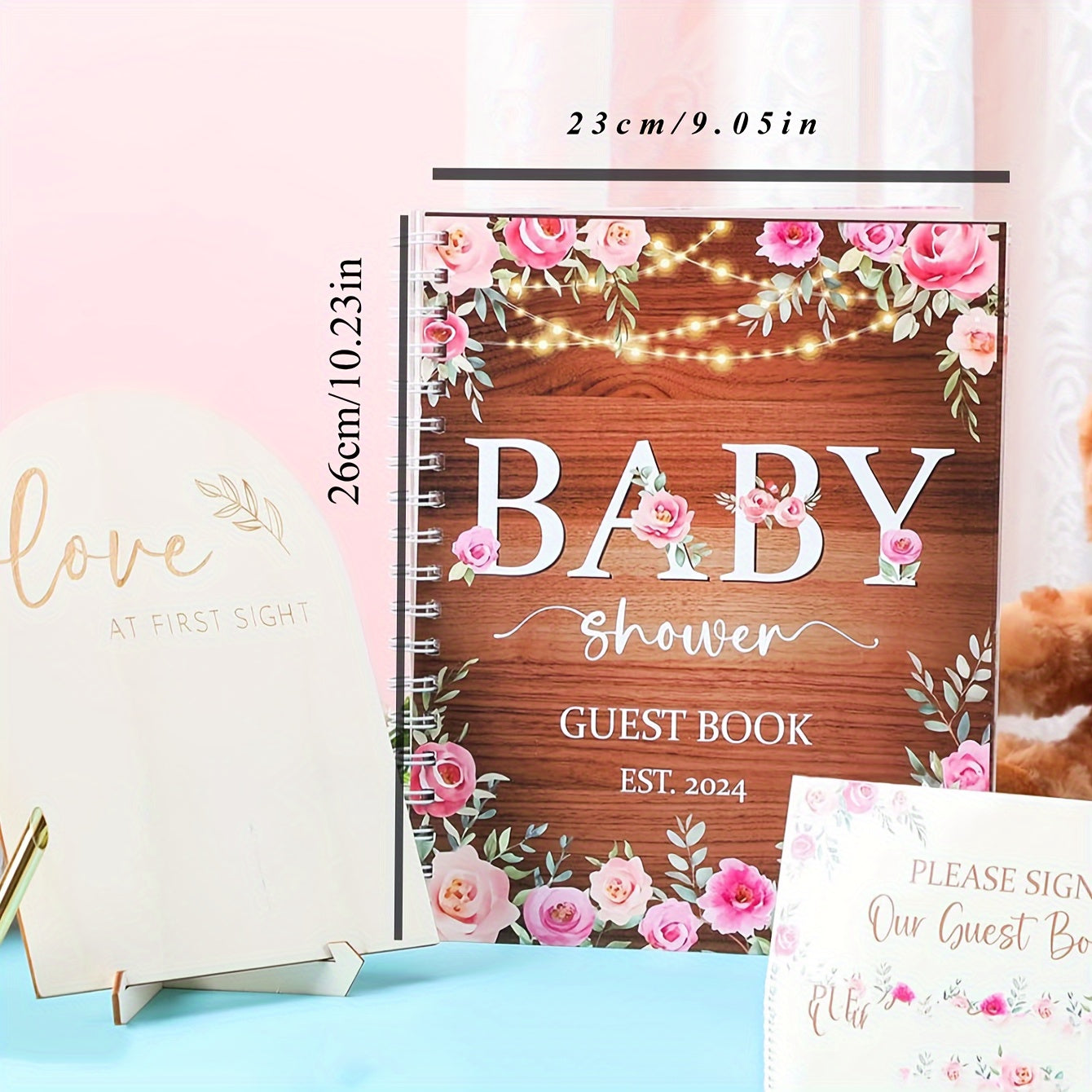 Floral Shower Guest Book Memory Book for Girls & Boys