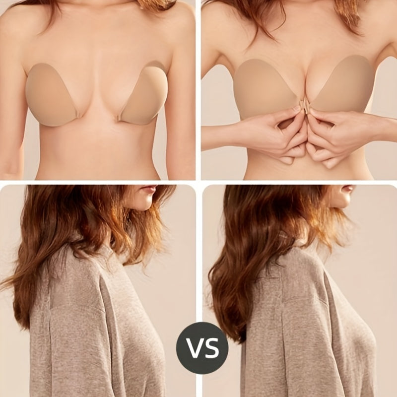 Invisible Stick On Lift Bra Front Buckle Push-Up Strapless Seamless