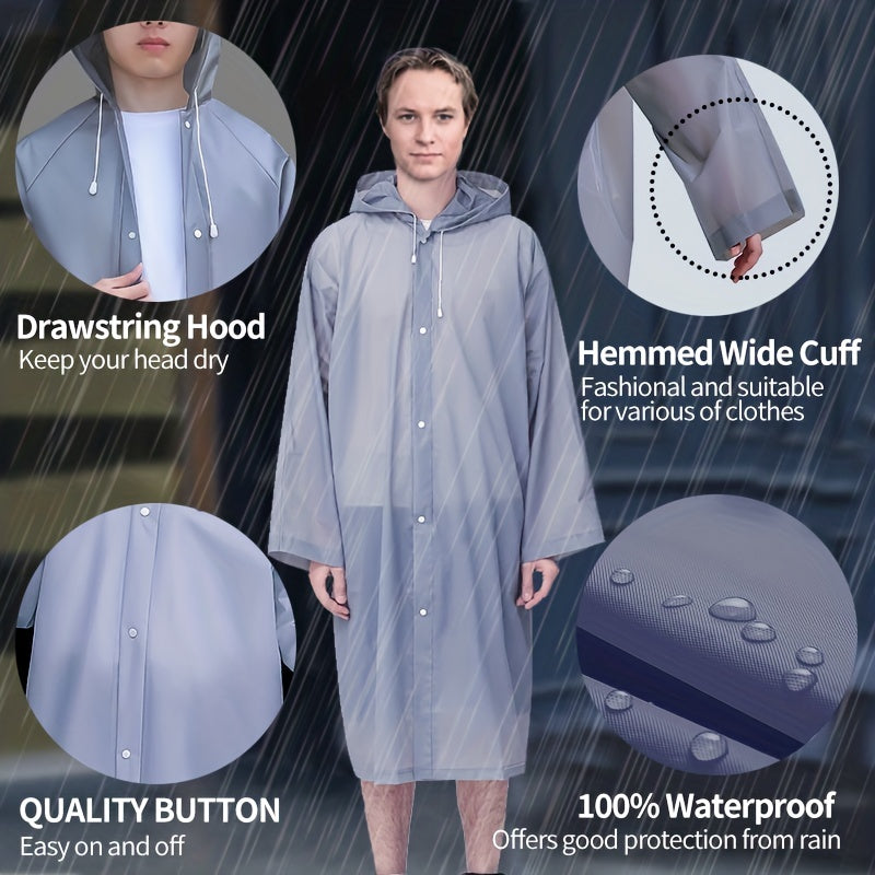 Waterproof Hooded Raincoat for Men Women