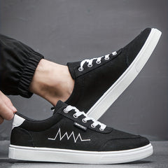 Men's Canvas Lace-up Sneakers with Good Grip