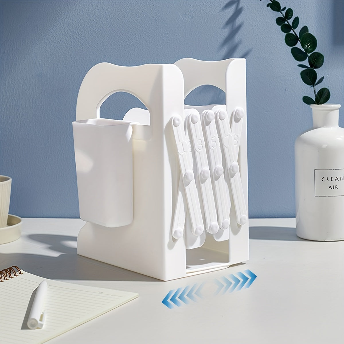 Retractable Book Stand with Pen Holder & Clip
