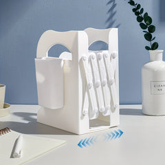 Retractable Book Stand with Pen Holder & Clip