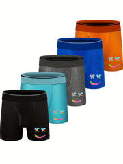 5pcs Boys Boxer Briefs Soft Cotton Underwear