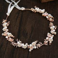 Crystal Bridal Hair Vine Pearl Wedding Hair Jewelry Women Crowns