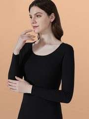 2pcs Thermal Underwear Set Long Sleeves Crew Neck Shirt & Slim Fit Pants