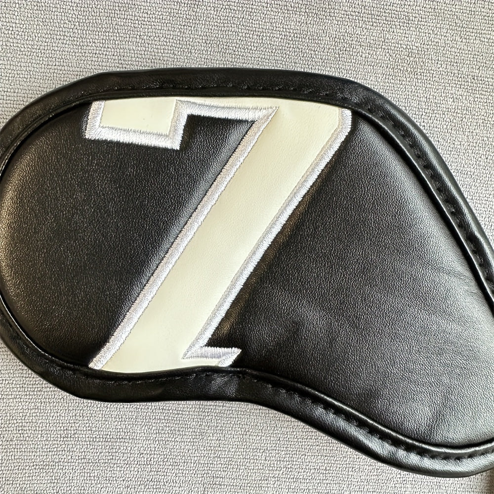 8pcs PU Leather Golf Iron Head Covers with Creative Patterns