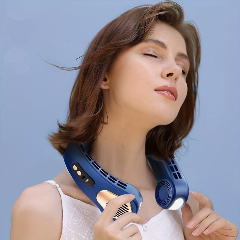 Portable Neck Fan Set Of 2 Leafless Fast Charging 5 Wind Speeds