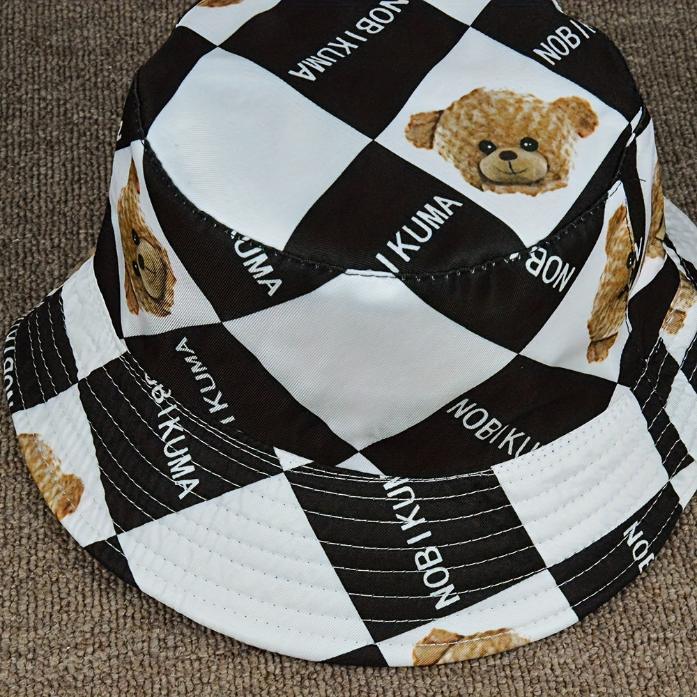 Puppy Print Bucket Hat Sunshade Sunscreen Reversible Wear