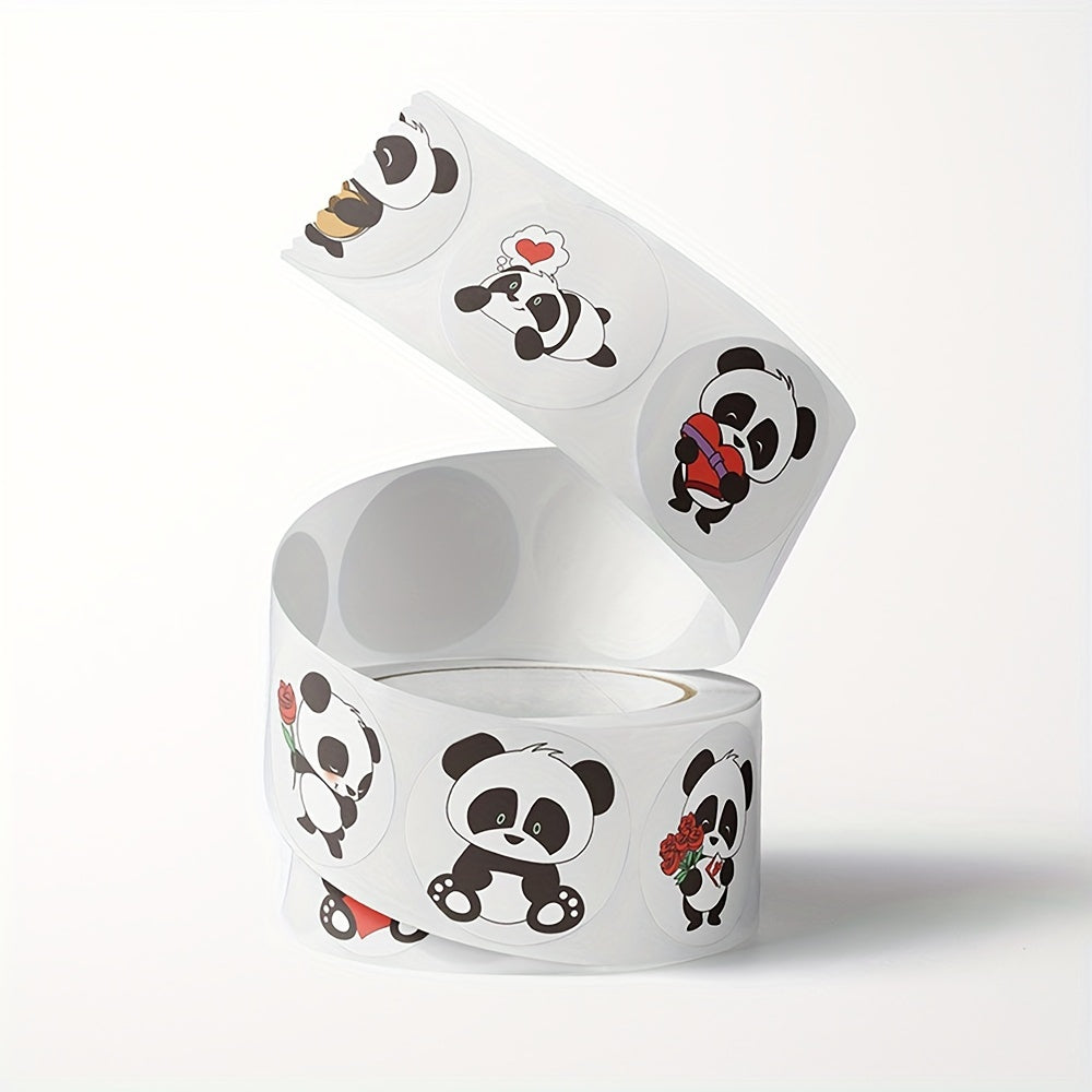500pcs Panda Label Sticker Roll Encouragement Praise Reward Stationery Seal