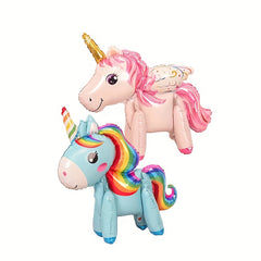 3D Rainbow Pony Aluminum Film Balloon Birthday Party Decoration Cartoon Unicorn