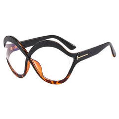 T Shape Oversized Square Sunglasses Vintage Ladies Stylish Round Glasses