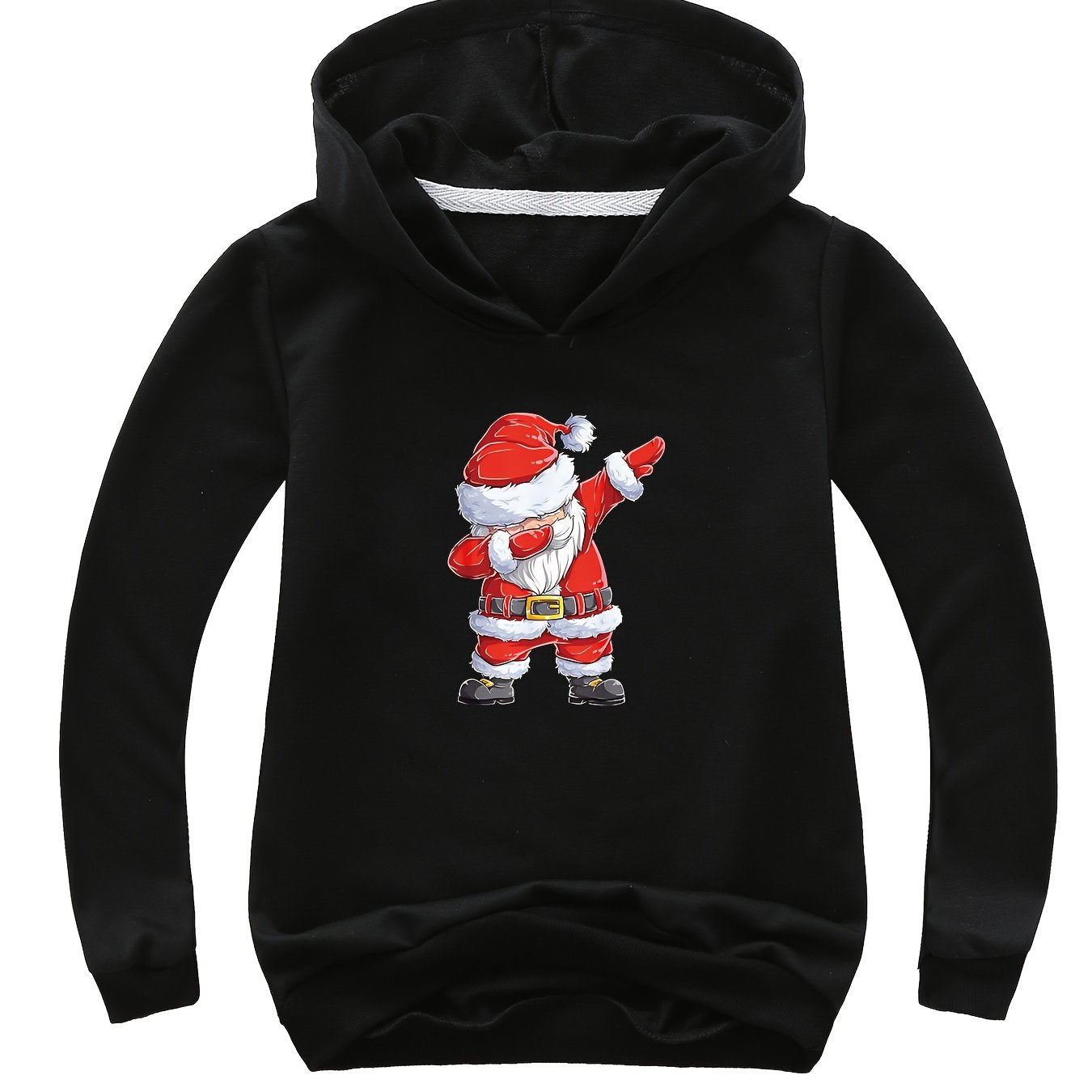 Dancing Santa Print Cotton Hoodie Girls Pullover Spring Fall Christmas