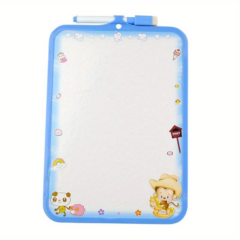 Dual Sided Dry Erase Board Portable with Eraser Holder Pastel Colors Pink Green