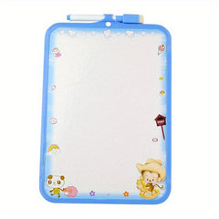 Dual Sided Dry Erase Board Portable with Eraser Holder Pastel Colors Pink Green