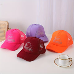 Rhinestone Decor Couple Baseball Cap Adjustable Candy Sun Hats