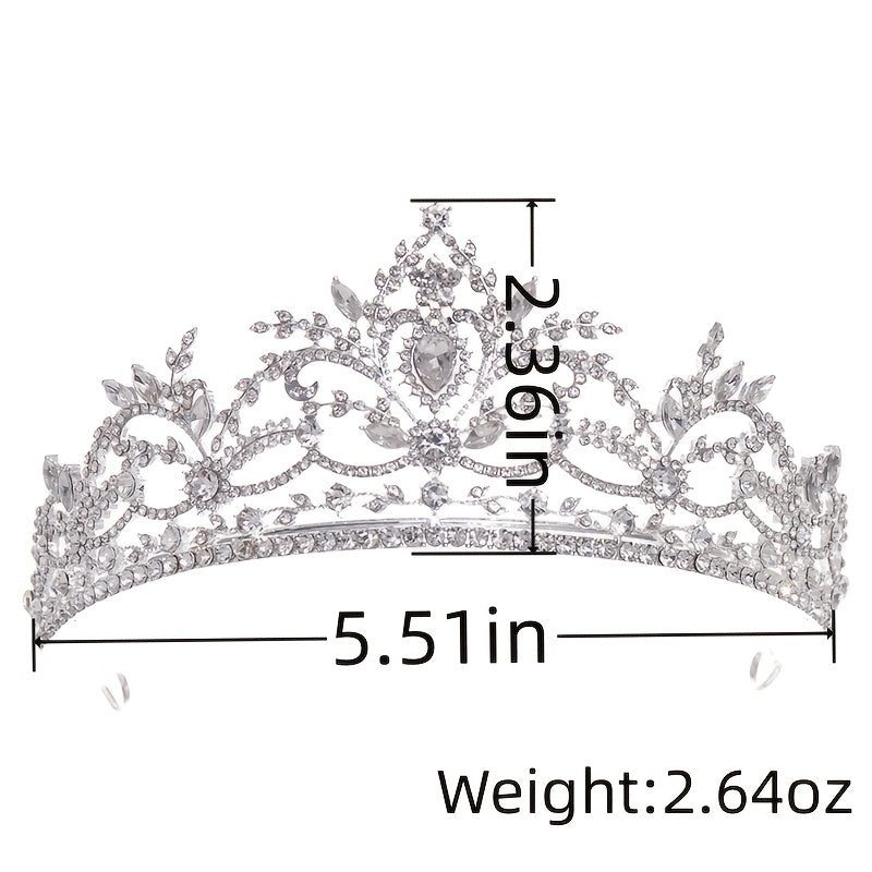 Golden Rhinestone Bridal Crown Tiara Headpiece