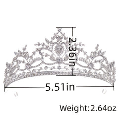 Golden Rhinestone Bridal Crown Tiara Headpiece