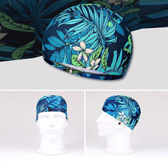 Printed Nylon Swimming Cap for Long Hair Men Women Pool