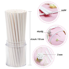 100pcs 4 Inch Lollipop Sticks Cake Pops Making Tools Paper Treat Stick