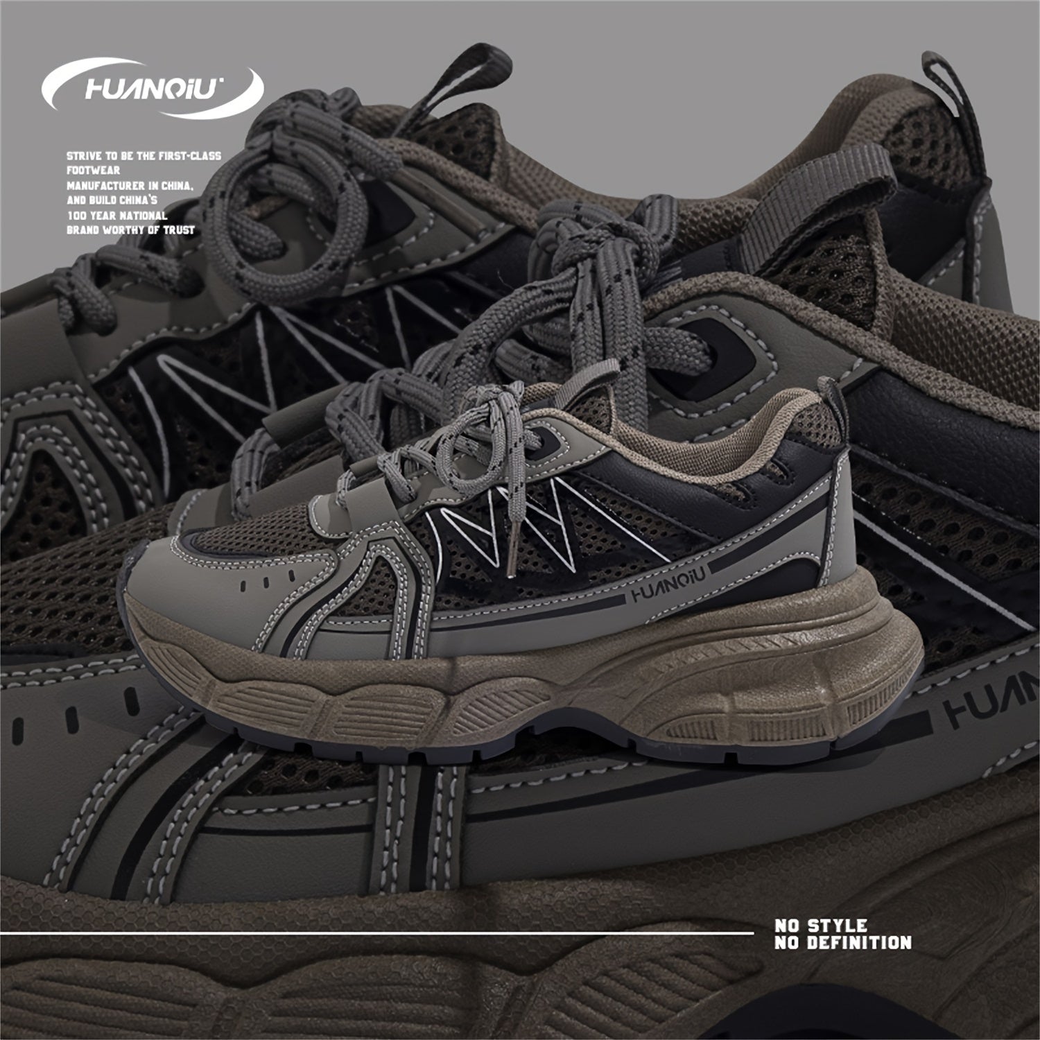 HUANQIU Women's Lace up Chunky Running Shoes