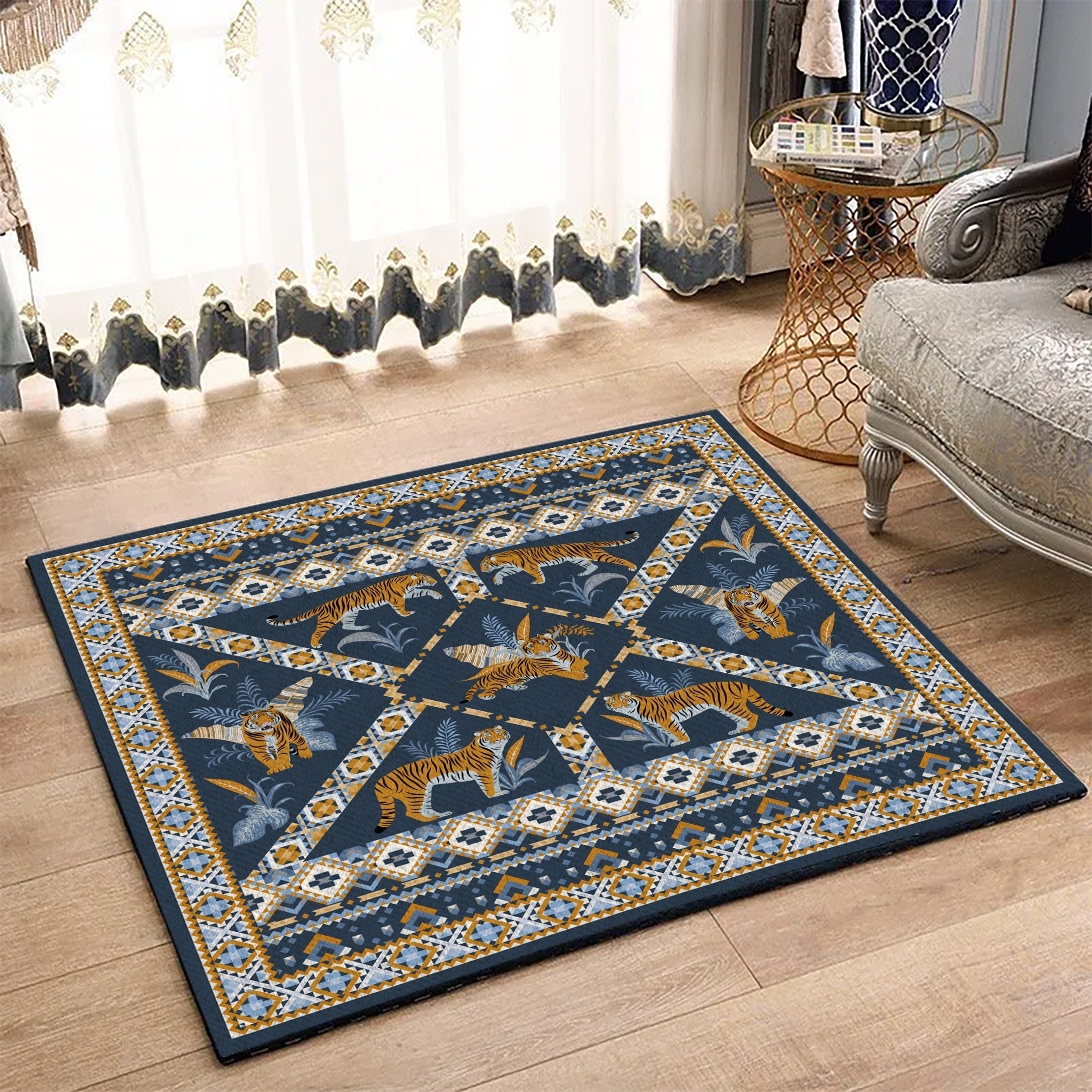Boho Vintage Absorbent Non Slip Rug Stain Resistant Waterproof Mat
