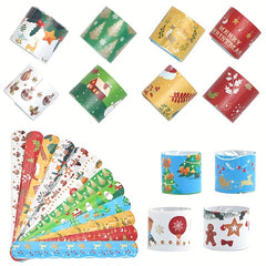 12pcs Christmas Elements Pattern PVC Slap Bracelet