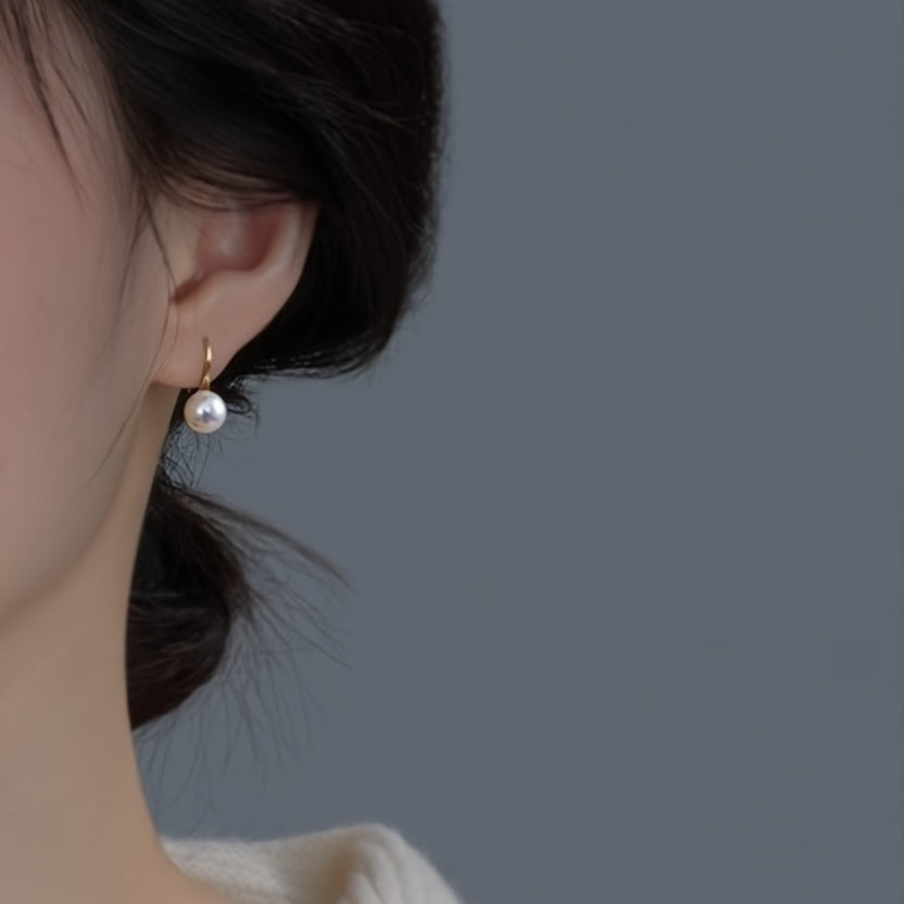 925 Silver Freshwater Pearl Drop Earrings Formal Dress Banquet Accessories