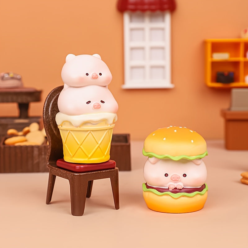Pig Burger Restaurant Toy Ornament Desktop Decoration Doll Christmas