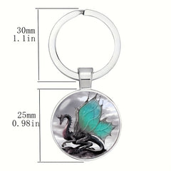 Vintage Flying Dragon Keychain For Boys Bag Wallet Charm Accessories