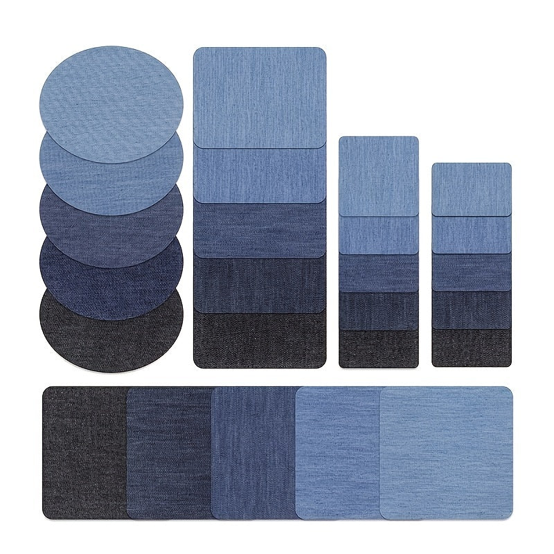 5pcs Denim Patch Fabric Repair Self Adhesive Clothing Supplies