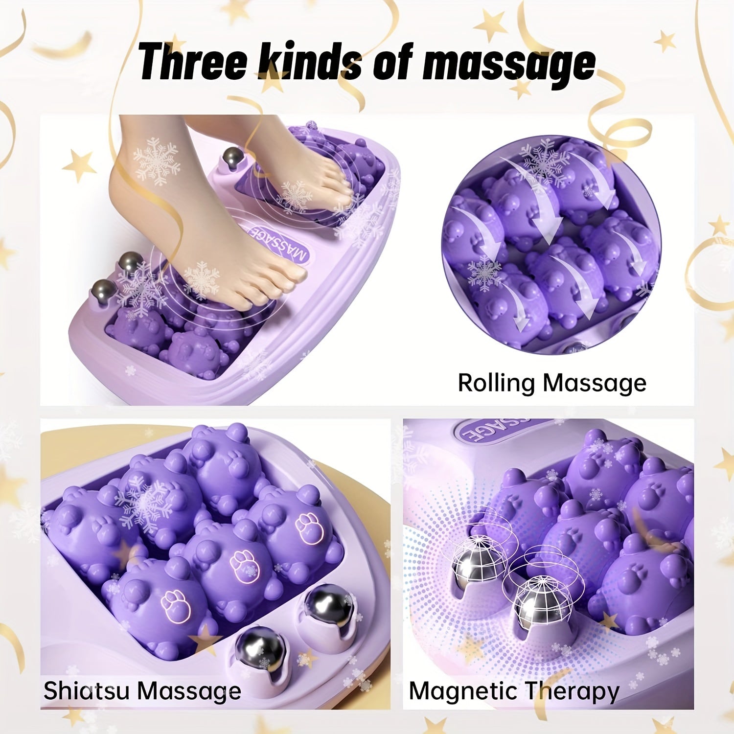 Double Belt Hand Held Roller Ball Massager for Muscle Back Neck Foot Shoulder