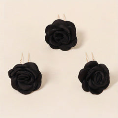 3pcs Rose Hair Clip Wedding Hairpin Women And Girls Hair Accessories