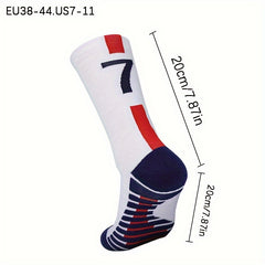 Men's Non-Slip Football Socks Thick Sweat-Absorbing Mid Calf Sports Socks