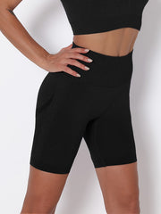Seamless Knitted High Waisted Yoga Shorts Quick Dry Sports Fitness