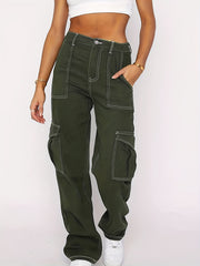 Y2K Style Loose Fit Cargo Denim Jeans