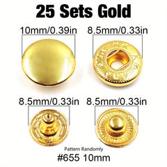 Metal Snaps Fasteners Button for Leathercraft Clothes Garment Bags