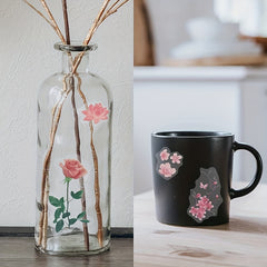 40 Flower Plant Stickers Transparent Decorative Floral Scrapbooking Stick