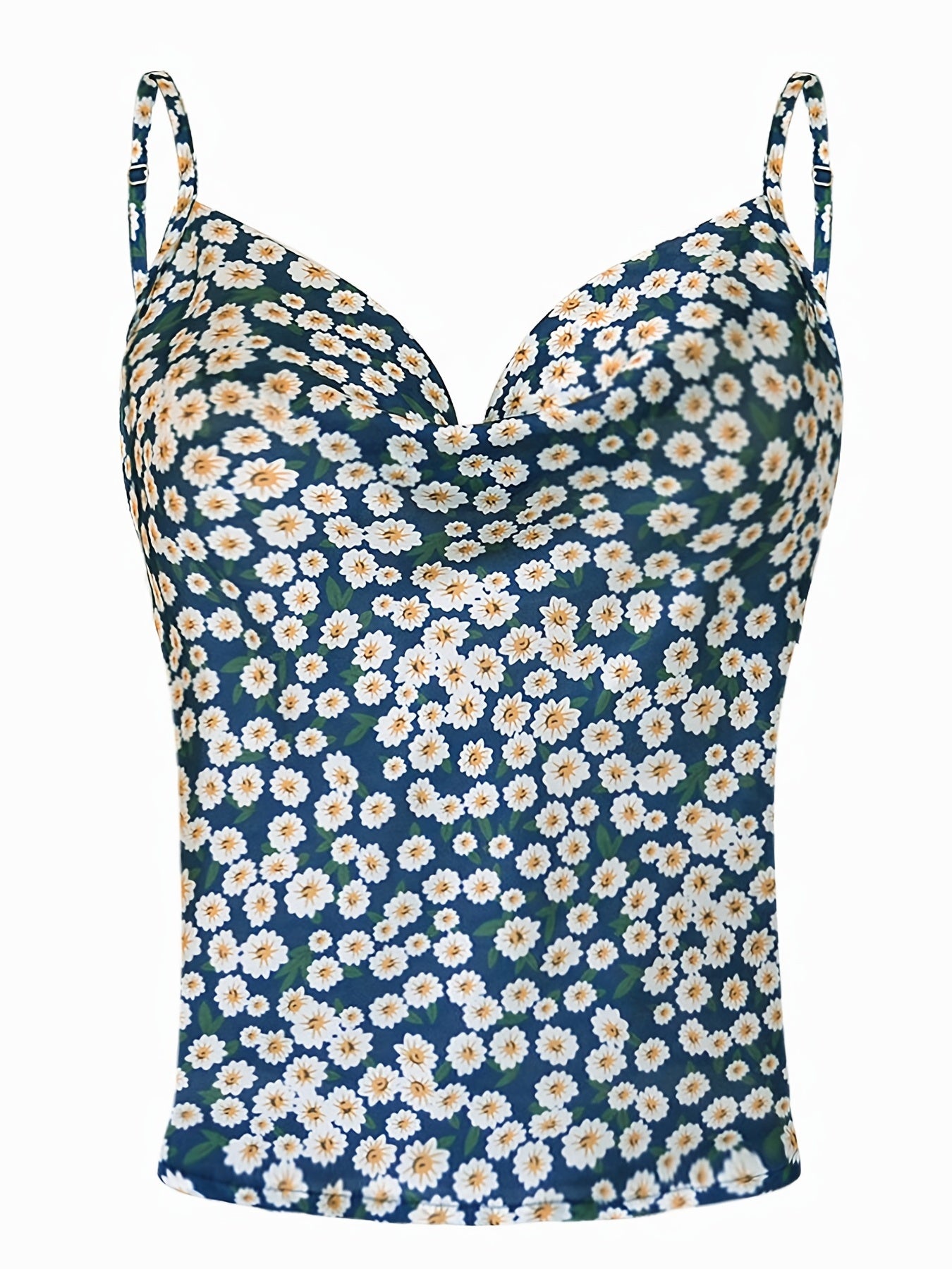 Floral Print Cami Top Sleeveless Loose Boho Straps