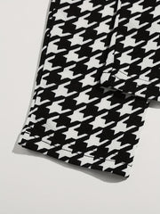Toddler Girl's Top & Houndstooth Trousers Set