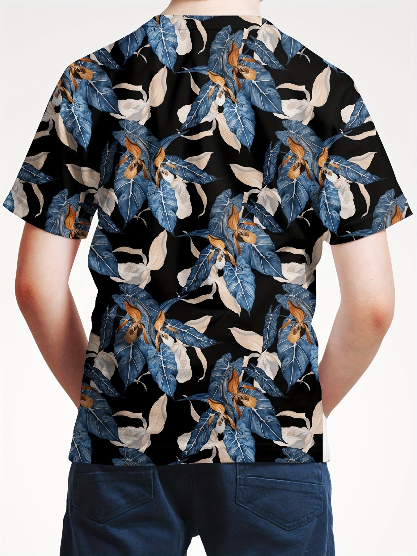 Floral & Leaf Print Men's Graphic T shirt Casual Comfy Tees For Summer