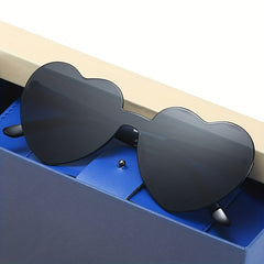 Heart One piece Sunglasses For Women Men Gradient Jelly UV400