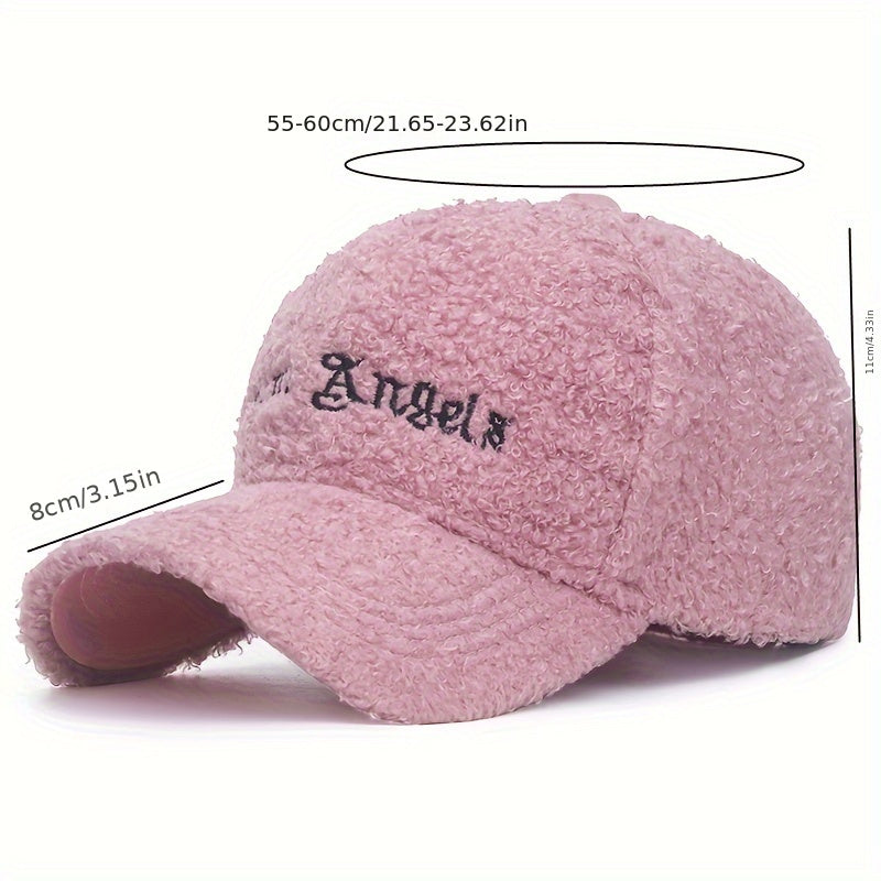 Winter Lamb Wool Baseball Cap Men Women Outdoor Travel Warm Cap