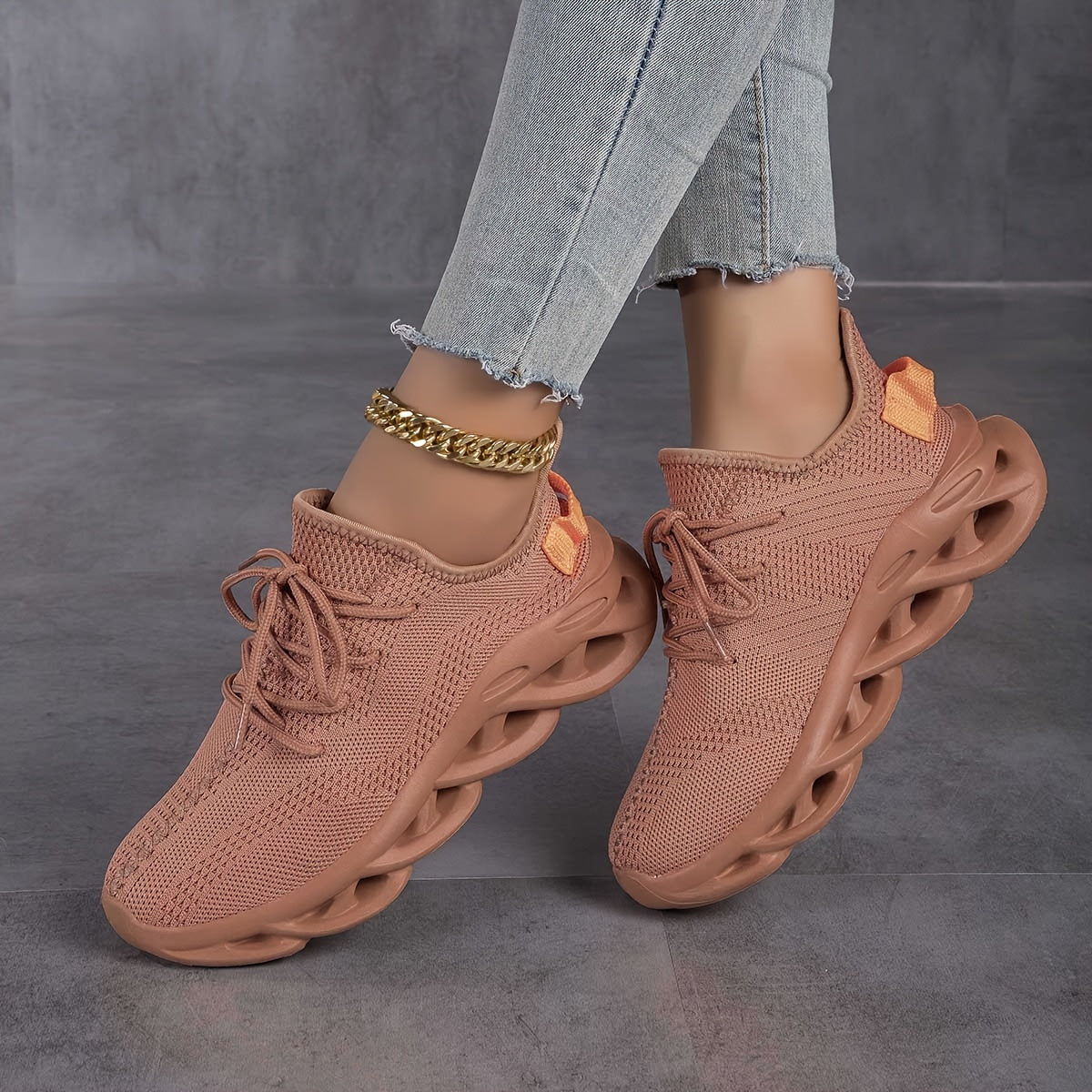 Blade Type Solid Running Shoes - Shock Absorption & Non Slip Sneakers